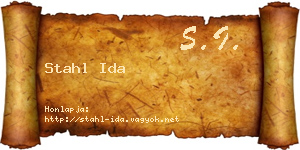 Stahl Ida névjegykártya